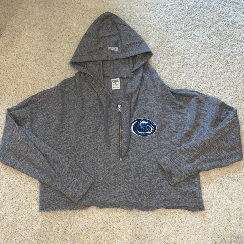 Penn State glitter cropped hoodie